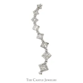 1.25cttw Princess Cut Diamond Journey Pendant in 14k White Gold