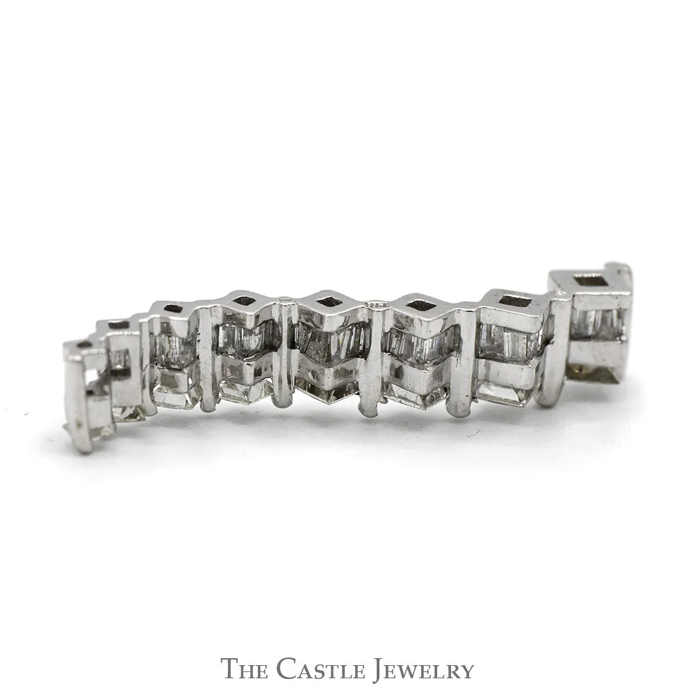 1.25cttw Princess Cut Diamond Journey Pendant in 14k White Gold