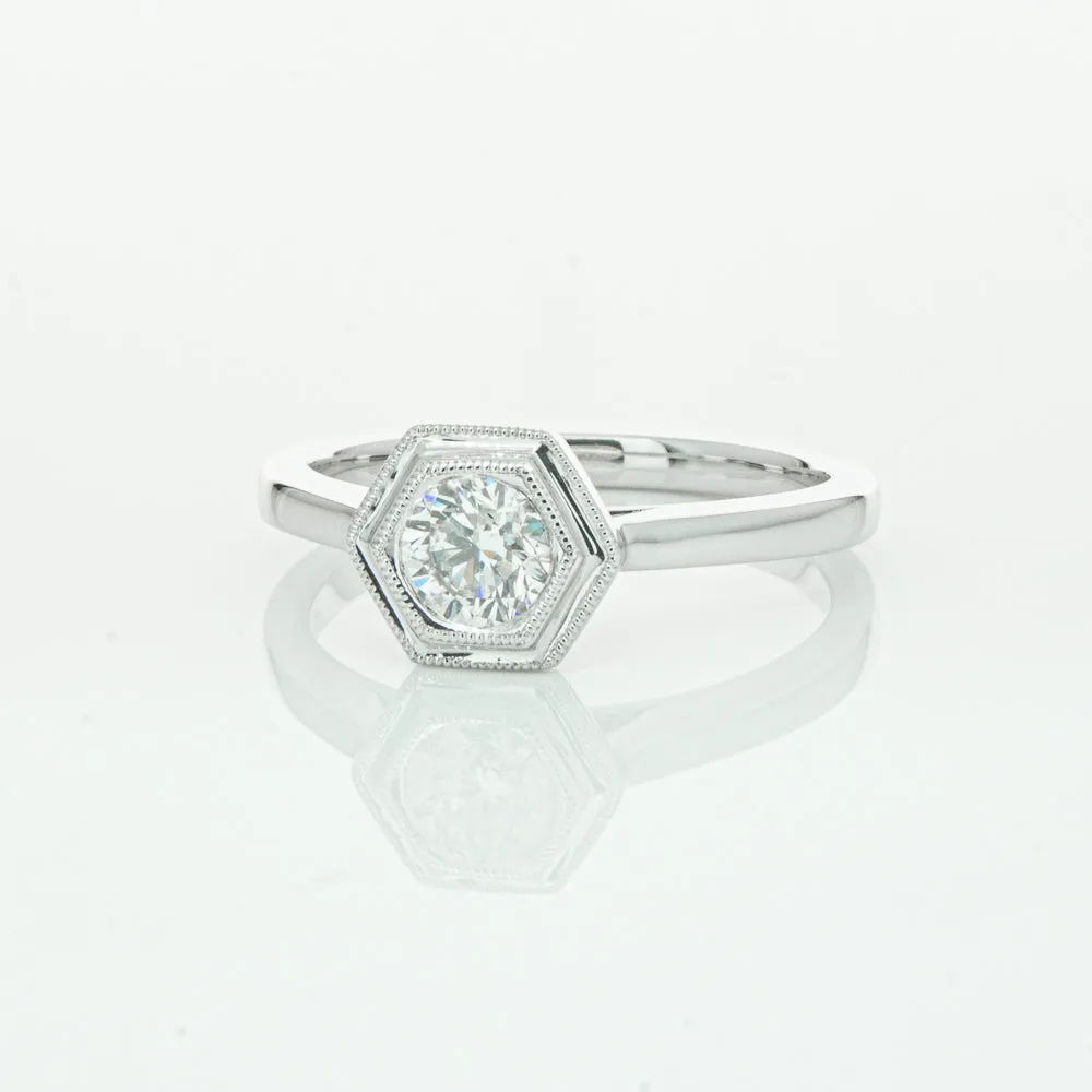 18ct White Gold .51ct Diamond Windsor Ring