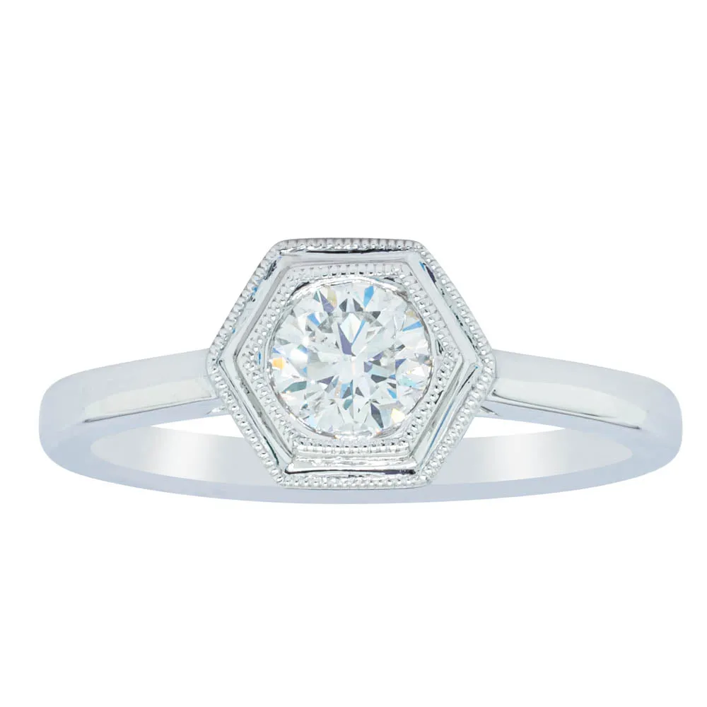 18ct White Gold .51ct Diamond Windsor Ring