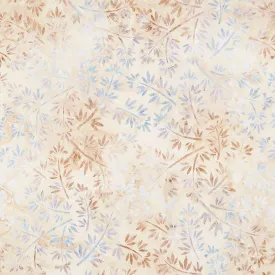 Artisan Batiks Morning Mist - Leaves Tan Yardage