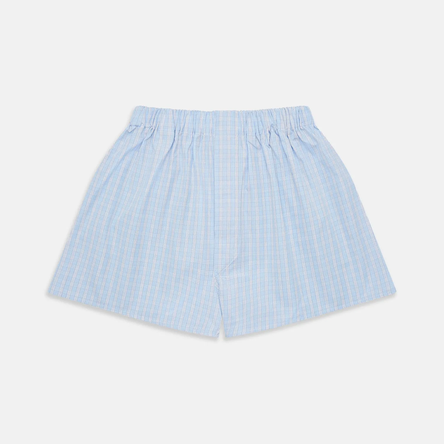 Blue and White Check Cotton RE-PURPOSE Godfrey Boxers