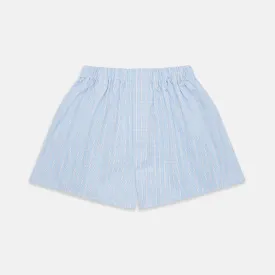 Blue and White Check Cotton RE-PURPOSE Godfrey Boxers