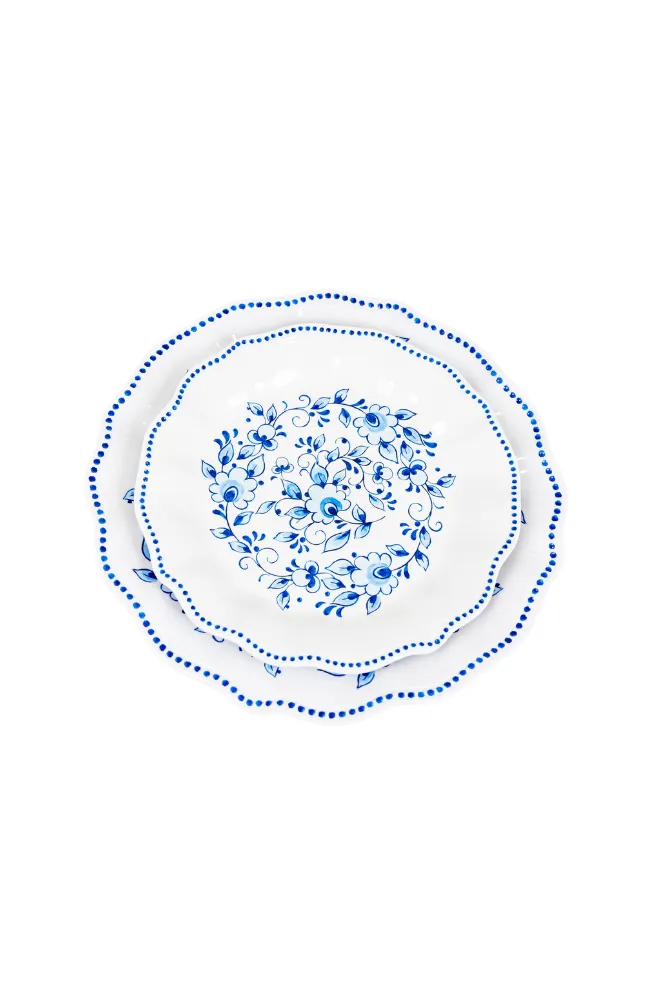 Blue Floral Melamine Plate