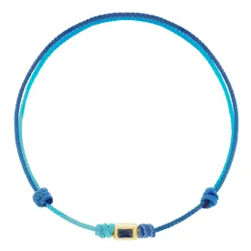 Blue Sapphire Ingot on Blue Ombre Cord Bracelet