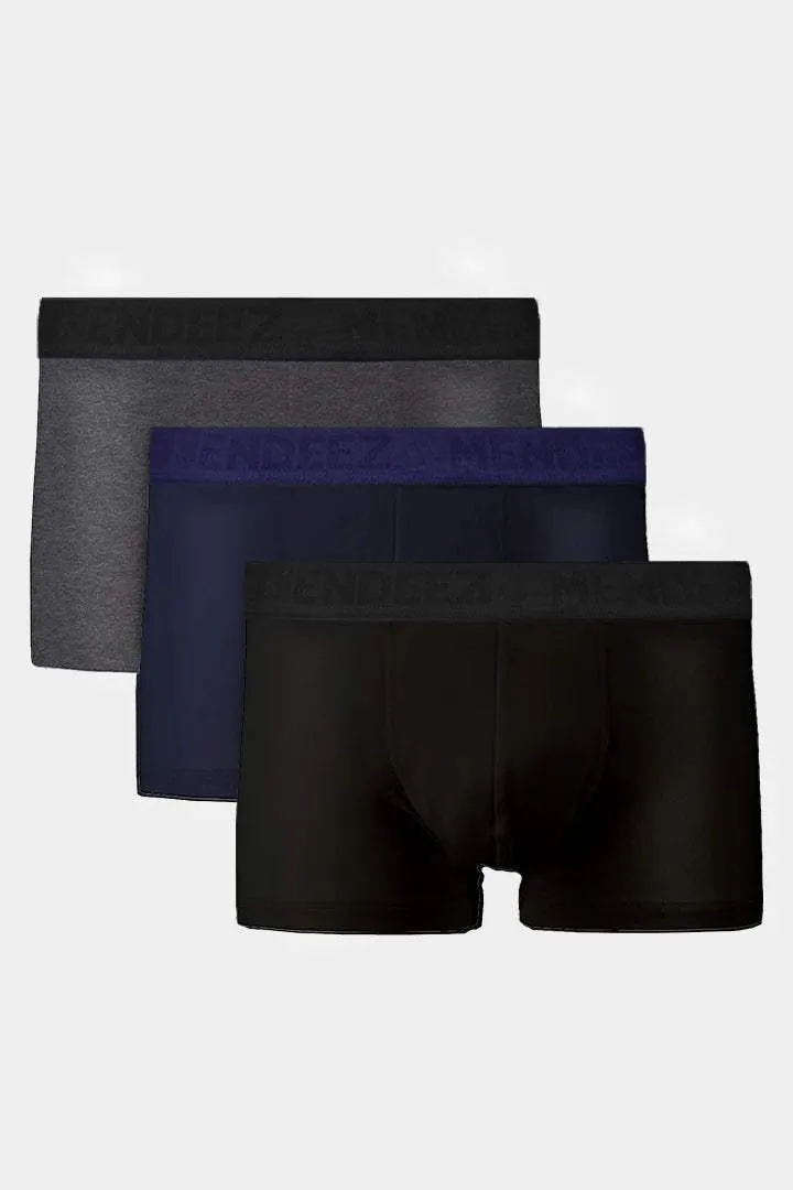 Boxer Trunk - Black, Navy Blue & Charcoal Grey Pack Of 3