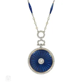 Cartier Edwardian enamel pendant watch