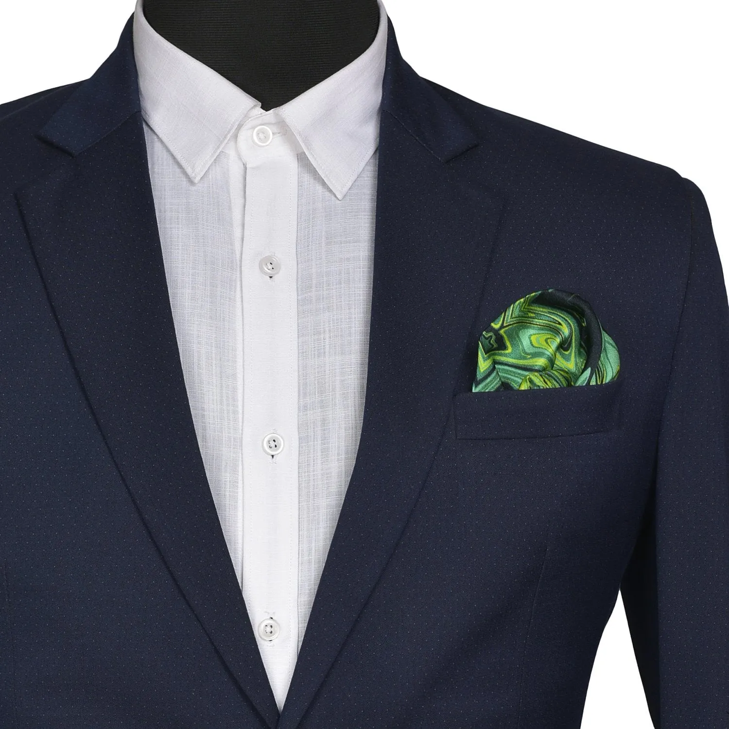 Chokore Lemon Green & Black Silk Pocket Square from the Marble Design range