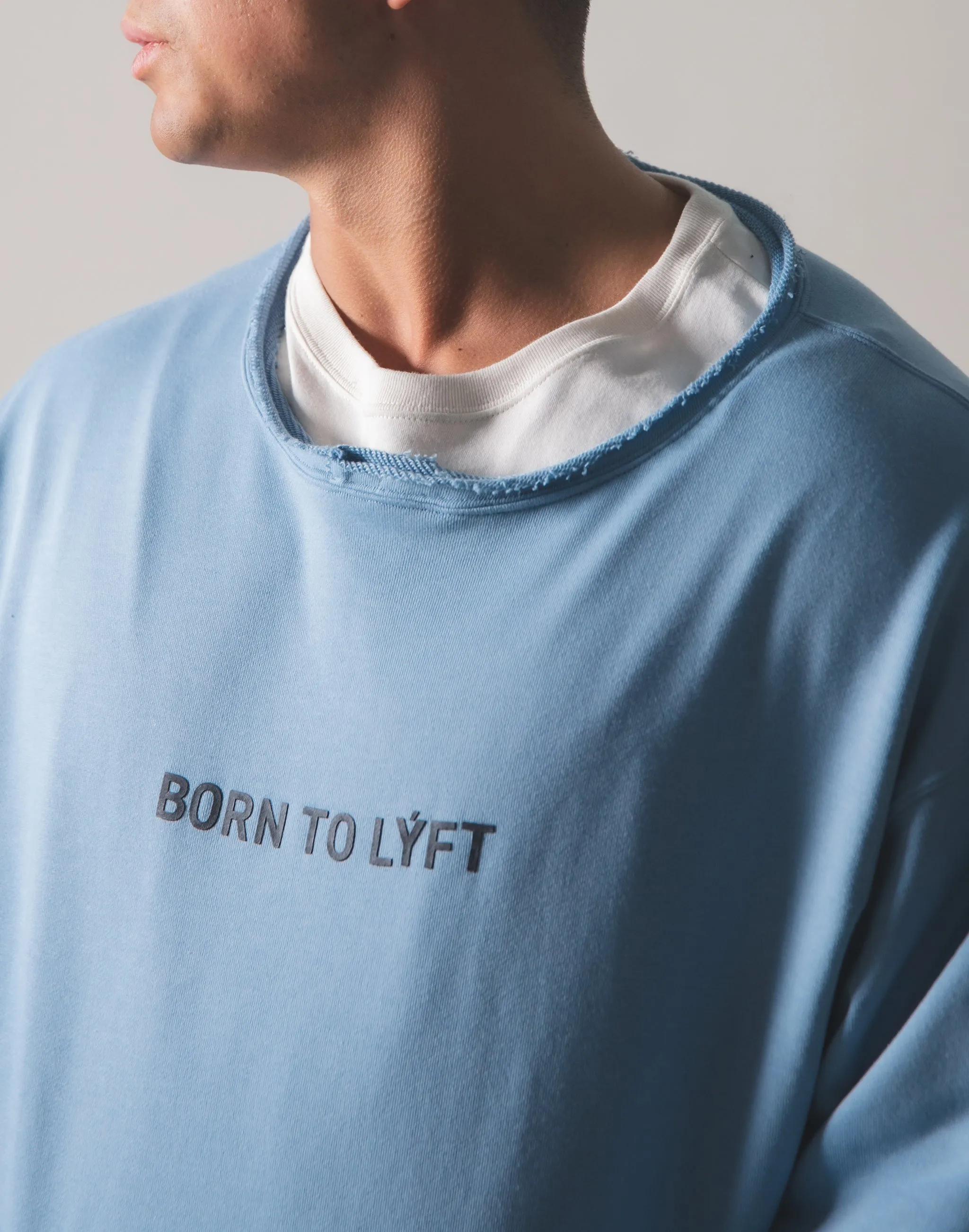 Cut off Sweat Pullover - L.Blue