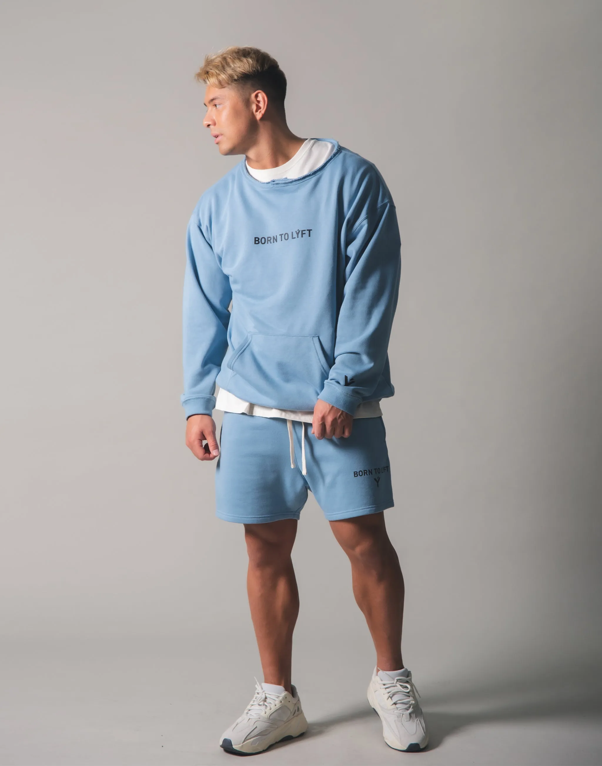 Cut off Sweat Pullover - L.Blue