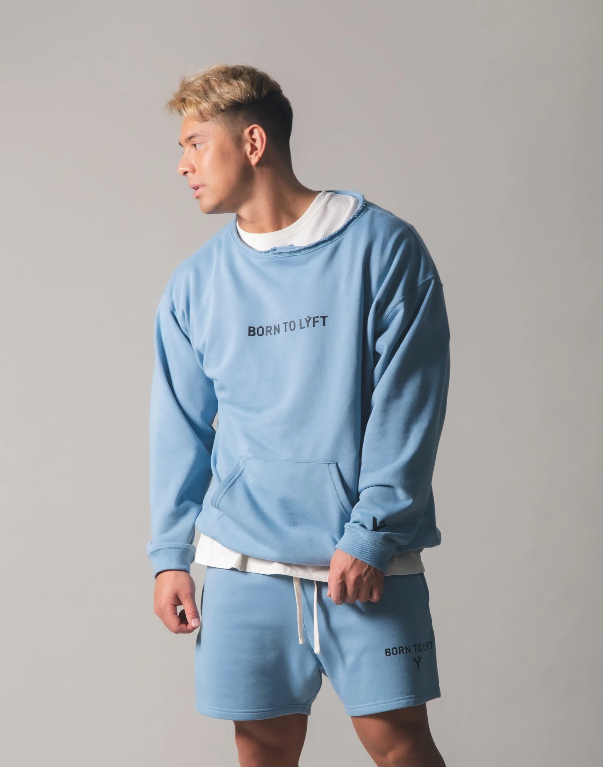 Cut off Sweat Pullover - L.Blue