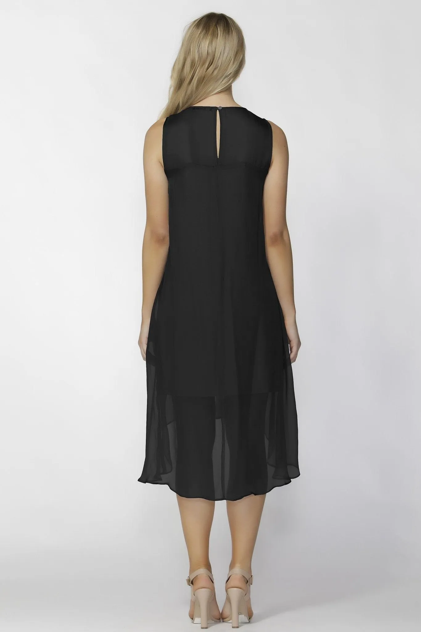 Fate   Becker Aliza Party Dress in Black Sheer Silk