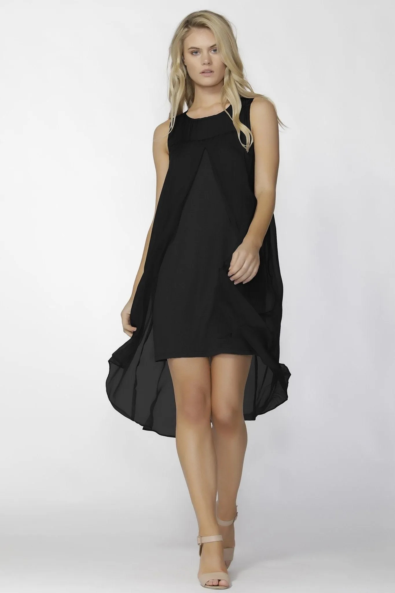 Fate   Becker Aliza Party Dress in Black Sheer Silk