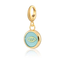 Gold Plated Turquoise Eye Resin Capture Charm