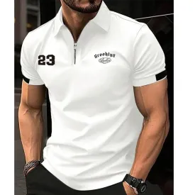 Half Zipper Hoomie Polo Shirt Brooklyn In White