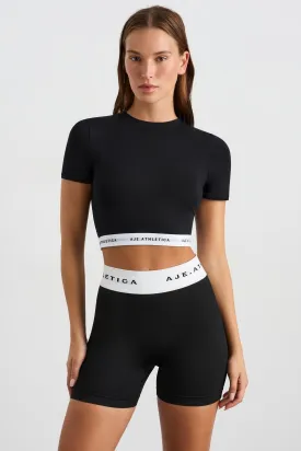 Logo Elastic Cropped Tee