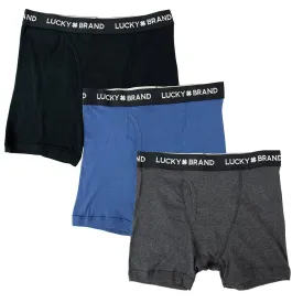 Lucky Brand Men's Cotton Boxer Briefs 3-Pack