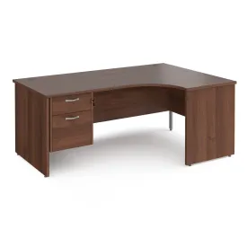 Maestro 25 panel end right hand ergonomic corner desk with 2 drawer ped