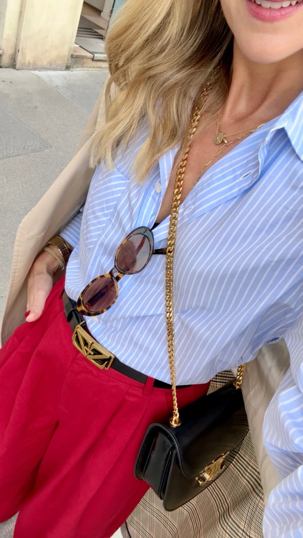 MASON'S DAUGHTER the Boyfriend Shirt, Blue & White Striped Poplin