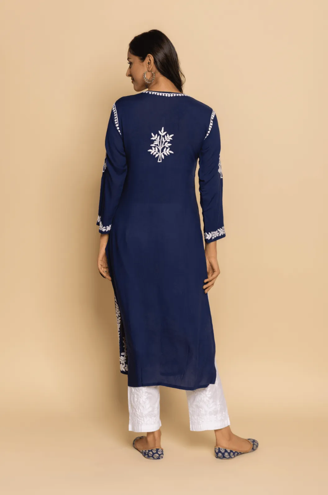 Mausam Modal Chikankari Straight Kurti