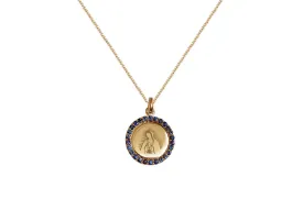 Medal Our Lady of Guadalupe | Virgen de Guadalupe Gold & Blue Sapphires