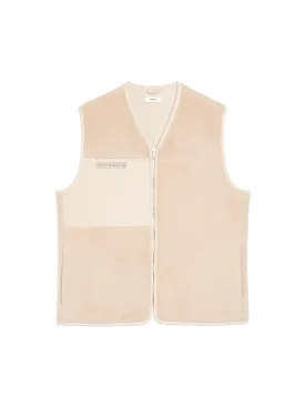 Mens Recycled Wool Fleece Gilet—sand