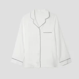 Men's White Linen Pyjama Shirt (Top Only)