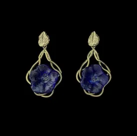 Morning Glory Earrings - Navy Blue Flower