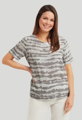 Ombre Stripe Carrie Top - Taupe/White