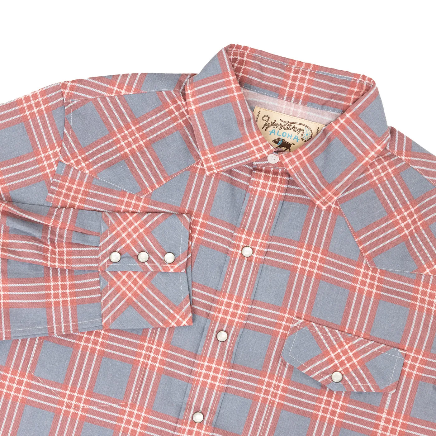 Palaka Nui Lava Red Long Sleeve Snap Shirt