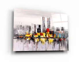 ・"Abstract City"・Glass Wall Art