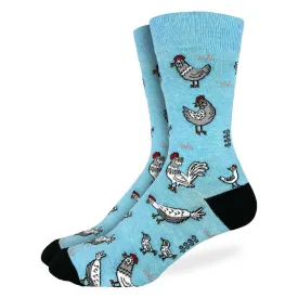 "Chickens" Crew Socks by Good Luck Sock