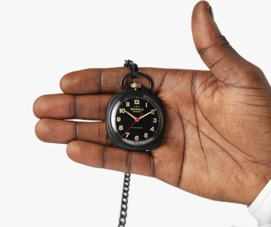 Shinola Elijah McCoy Mechanic Pocket Watch 45mm