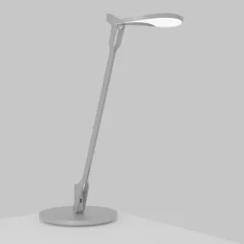 Splitty Pro Silver Contemporary LED Desk Lamp with Two-Piece Desk Clamp and USB Port