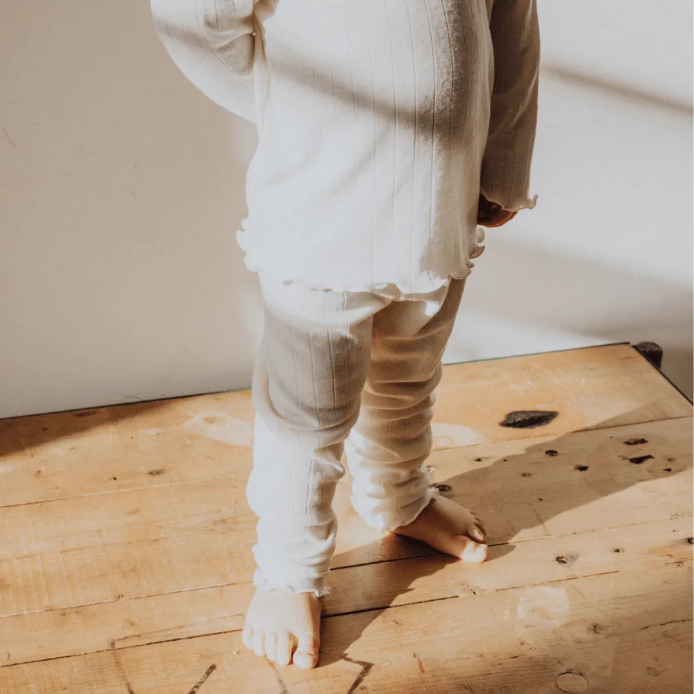 Tothemoon ☾ - Leggings - Curled ends - Wool & silk - Pointelle