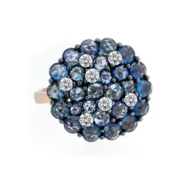 Tremezzo Collection Sapphire & Scattered Diamond Ring