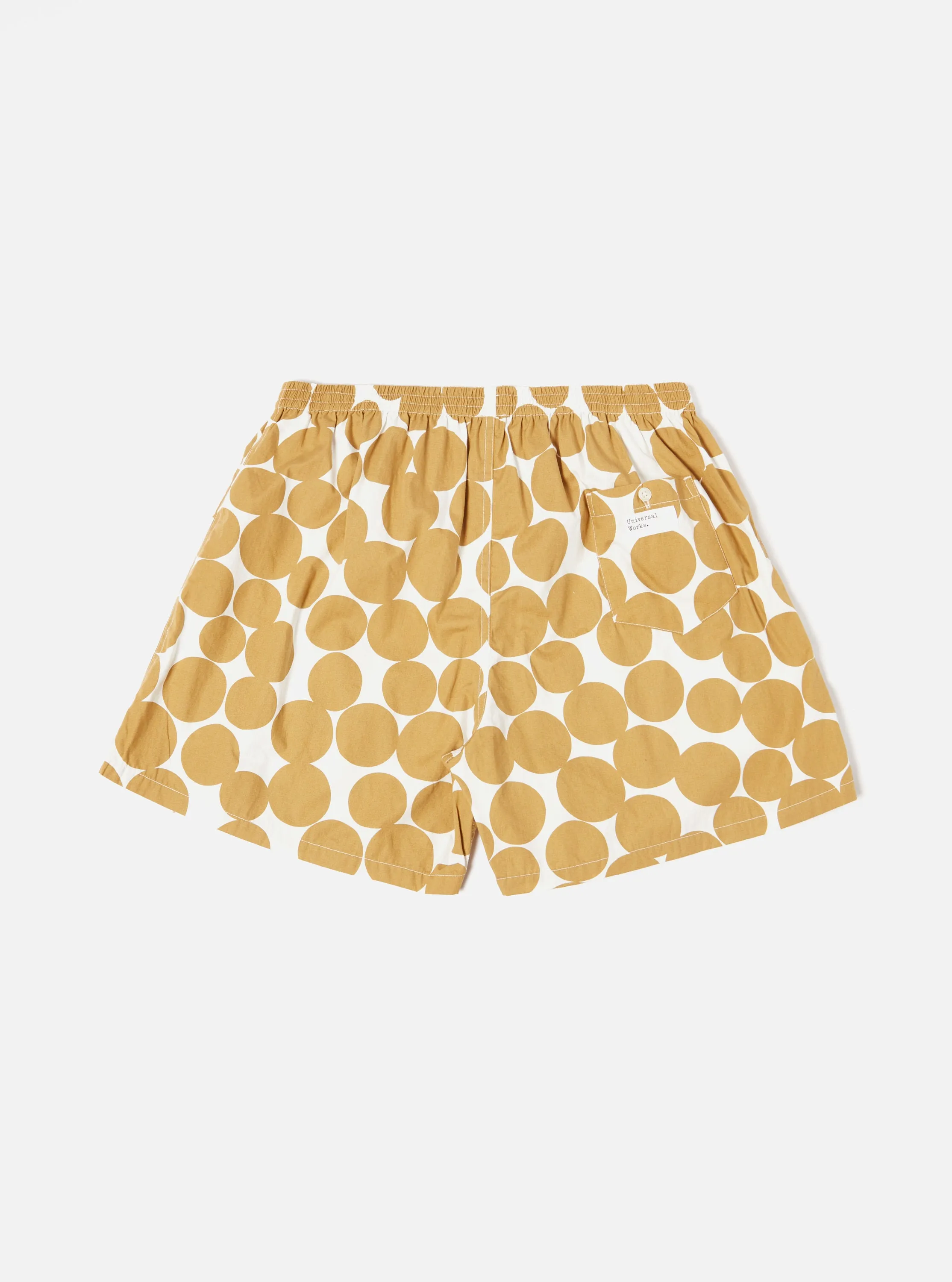 Universal Works Boxer Short in Gold Dot Print Poplin