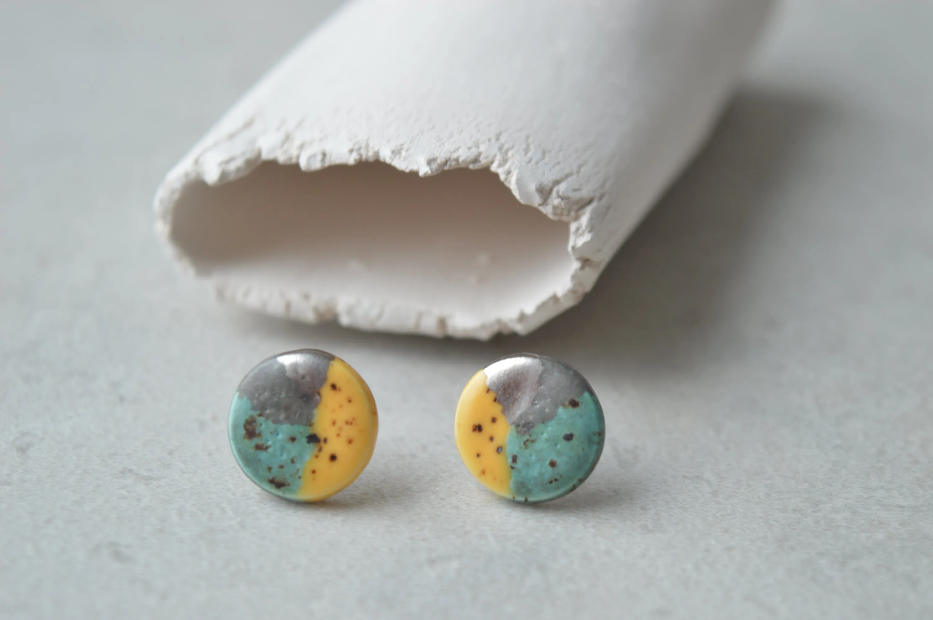 Yellow turquoise earrings